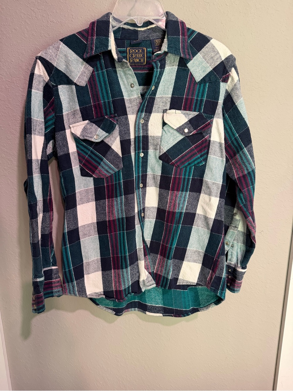 Men's Teal Plaid Button-Down Shirt
